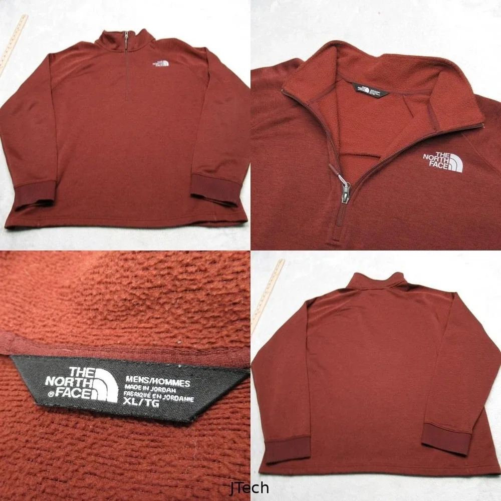 The North Face Fleece Mens XL Dark Copper 1/4 Zip Pullover Jacket Hiking